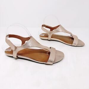 [Gentle Souls] Kenneth Cole Rose Gold Lark Slim T-Strap Open Toe Sandals Sz 9.5M